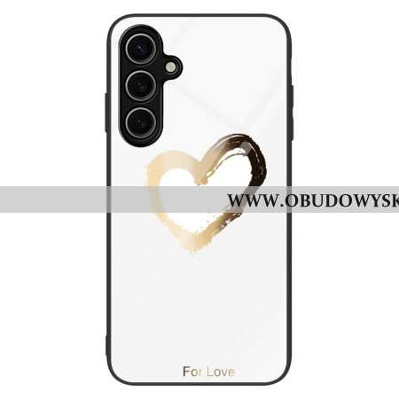 Etui Do Samsung Galaxy S25 Plus 5g Szkło Hartowane Złote Serce Na Białym Tle