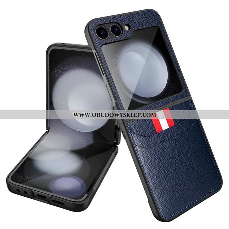 Etui Do Samsung Galaxy Z Flip 7 Fe Etui Na Karty Z Teksturą Liczi