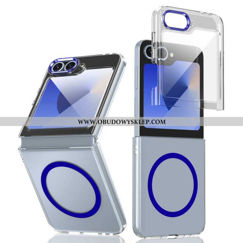 Etui Do Samsung Galaxy Z Flip 7 Fe Kompatybilne Z Magsafe Półprzezroczyste Z Folią Ochronną Na Ekran