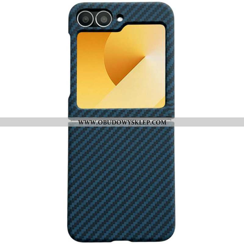 Etui Do Samsung Galaxy Z Flip 7 Fe Magnetyczny Uchwyt Na Karty Z Teksturą Włókna Węglowego