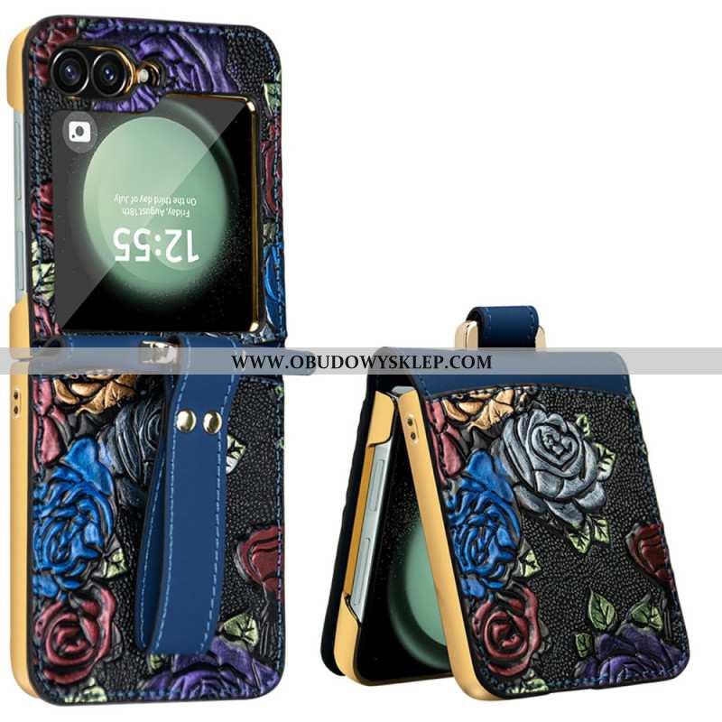 Etui Do Samsung Galaxy Z Flip 7 Fe Pasek Na Ramię Z Kwiatowym Wzorem