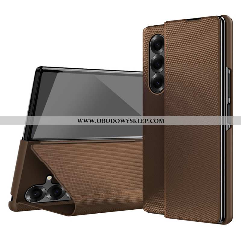 Etui Do Samsung Galaxy Z Fold 7 Efekt Skóry Ze Zintegrowaną Podstawką