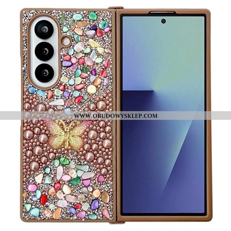 Etui Do Samsung Galaxy Z Fold 7 Motyl Z Kryształkami