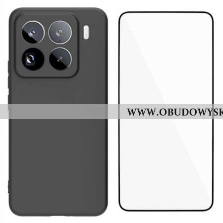 Etui Do Xiaomi 15 Pro Matowy Silikon Z Hartowanym Szkłem Ochronnym Na Ekran