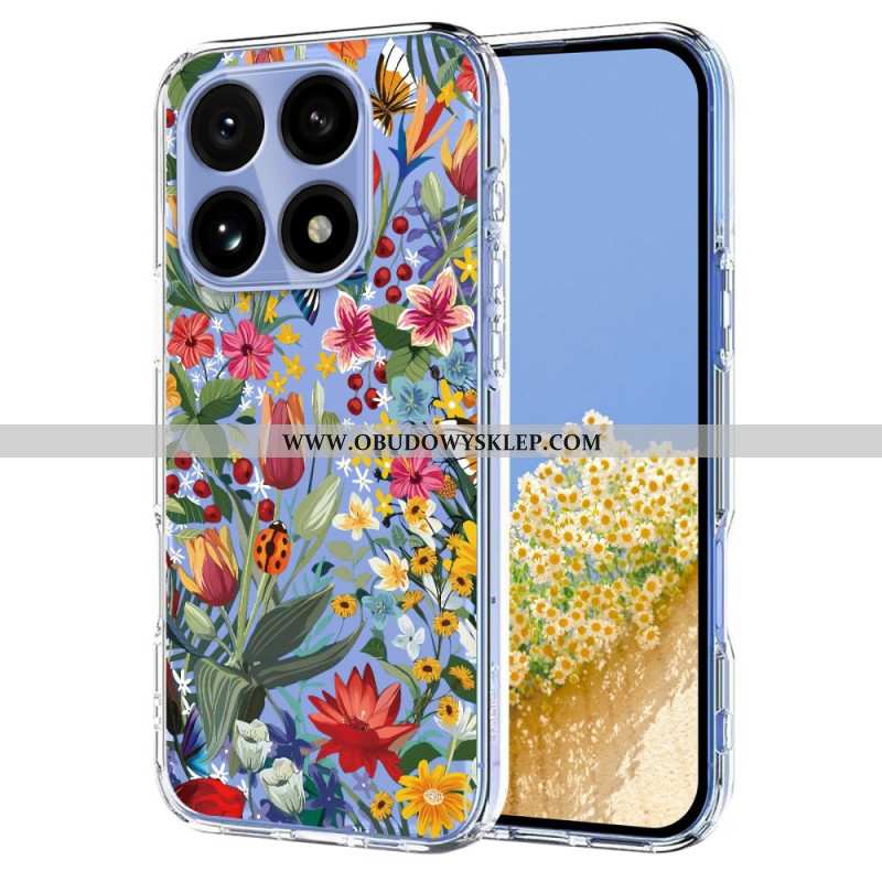 Etui Do Xiaomi 15t Przezroczysty Wzór Kwiatowy