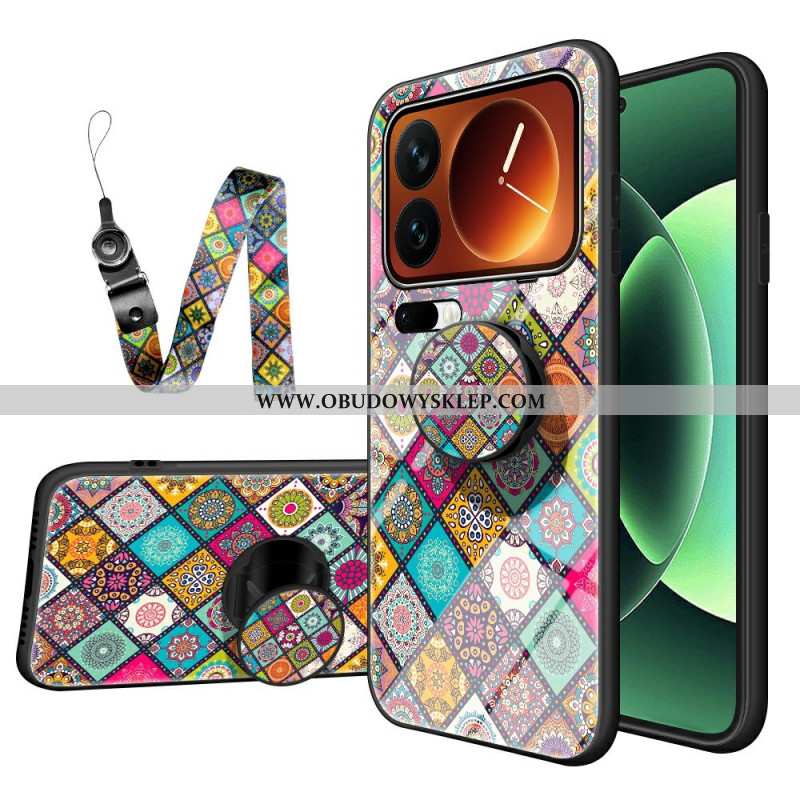 Etui Do Xiaomi 17 Pro Max Patchworkowy Stojak I Pasek