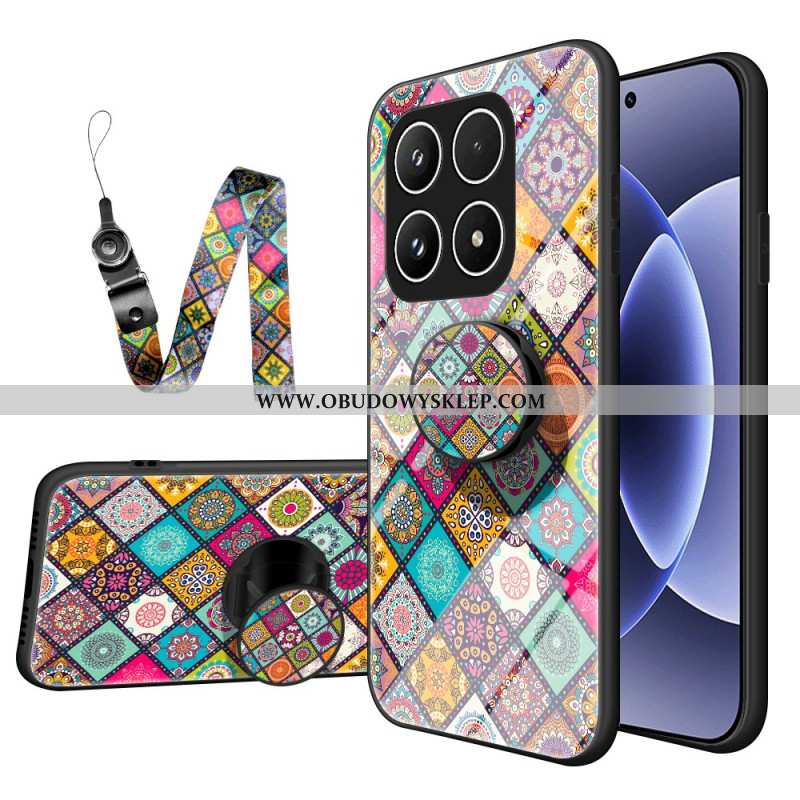 Etui Do Xiaomi 17 Stojak Patchworkowy Z Paskiem