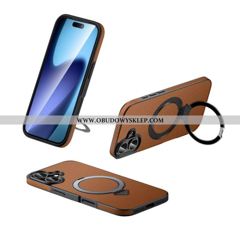 Etui Do iPhone 17 Magsafe Kompatybilny Ze Skórą Z Podstawką