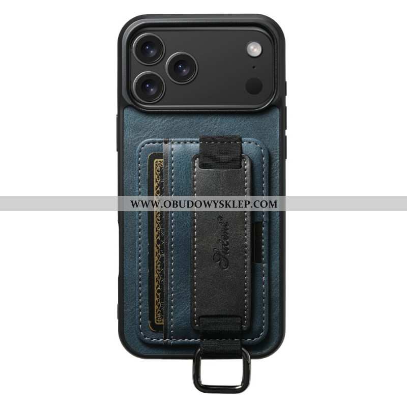 Etui Do iPhone 17 Pro Max Uchwyt Na Kartę I Pasek Suteni