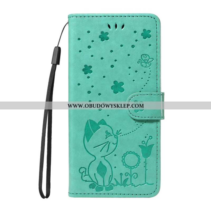 Etui Folio Do Oneplus 13r Kot I Pszczoła