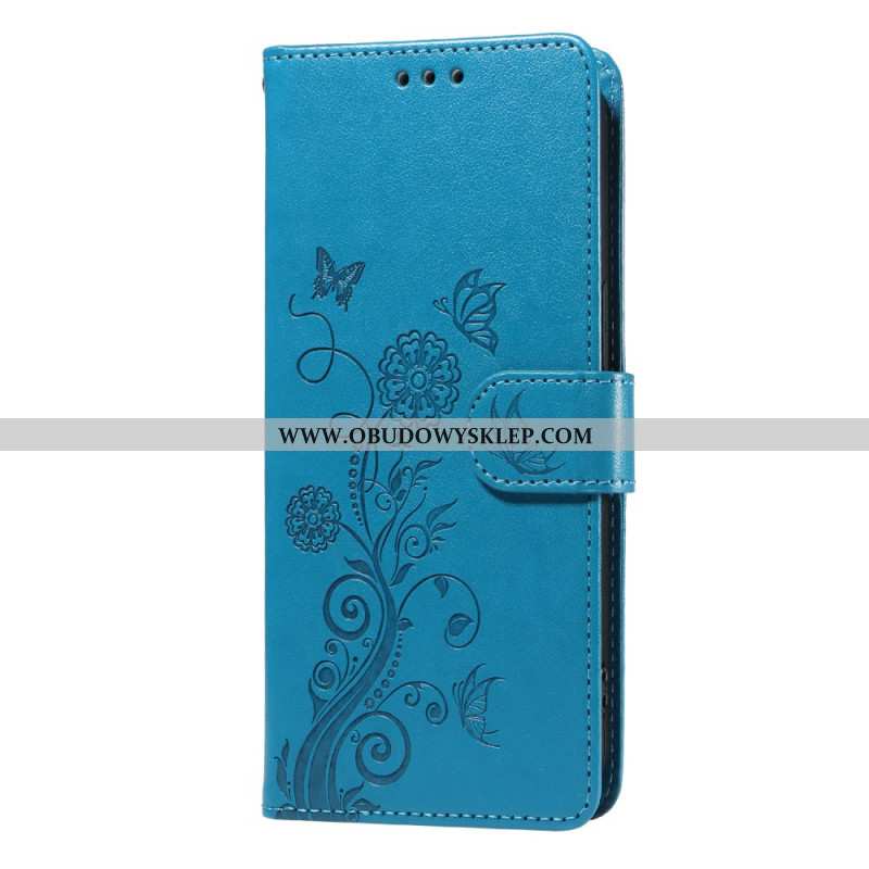 Etui Folio Do Realme 14x 5g Motyle I Kwiaty