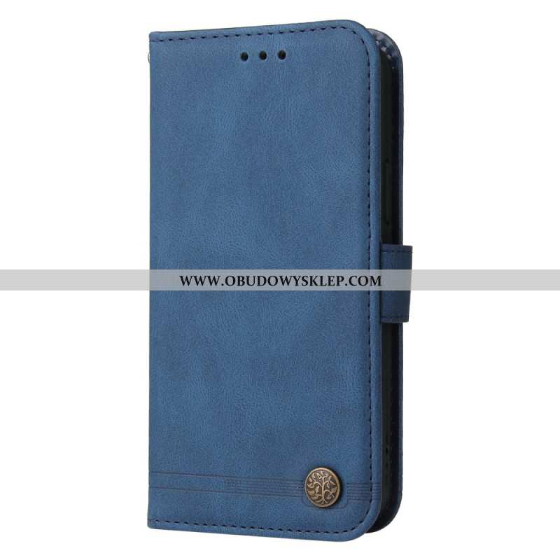 Etui Folio Do Realme C55 Dekoracyjne Nity Z Efektem Zamszu