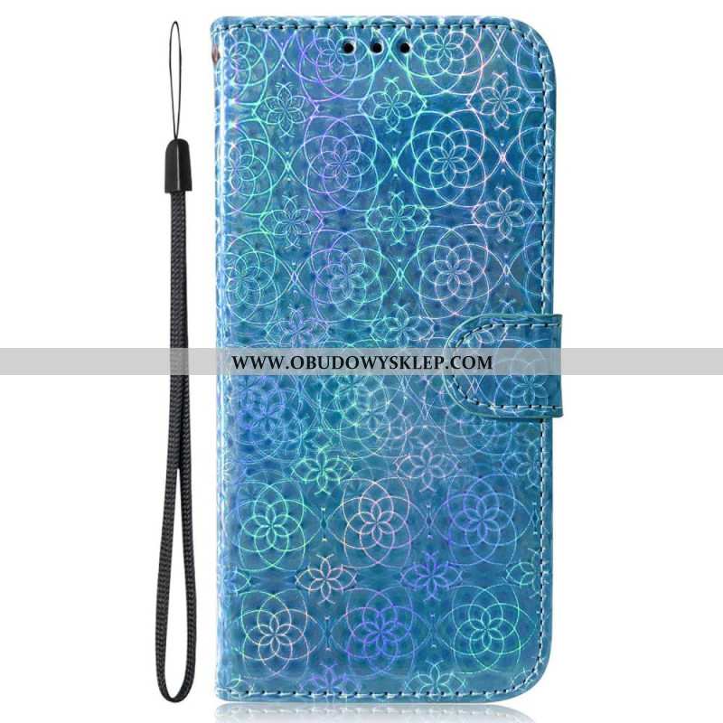 Etui Folio Do Realme C55 Portfel Z Paskiem W Stylu Disco