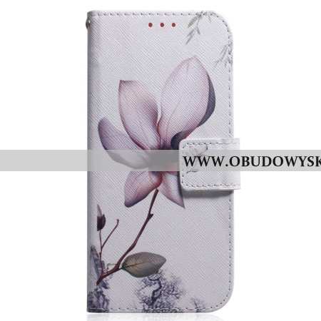 Etui Folio Do Realme C55 Różowy Kwiat