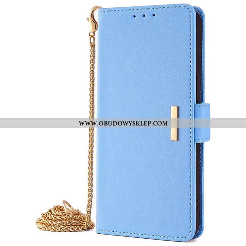 Etui Folio Do Realme C67 Złoty Łańcuszek