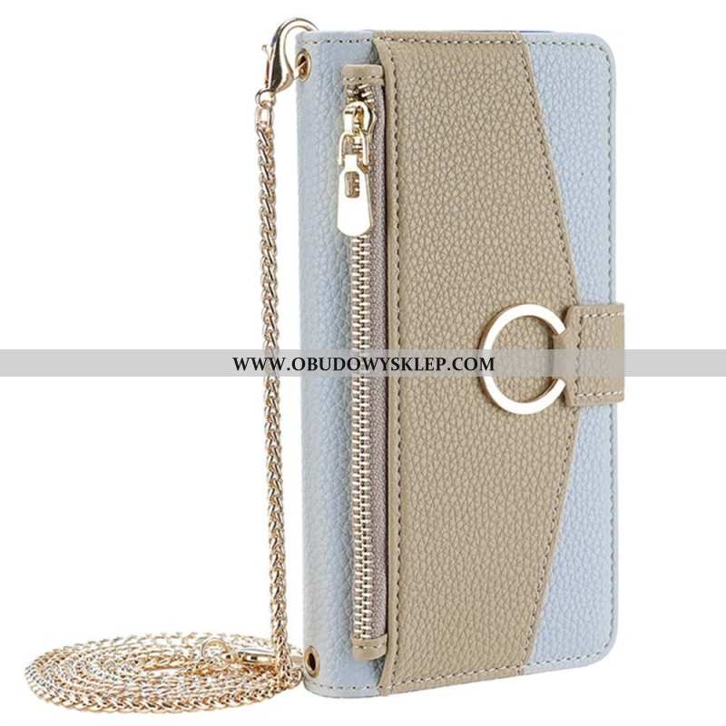 Etui Folio Do Realme C71 Portfel Z Lusterkiem I Łańcuszkiem