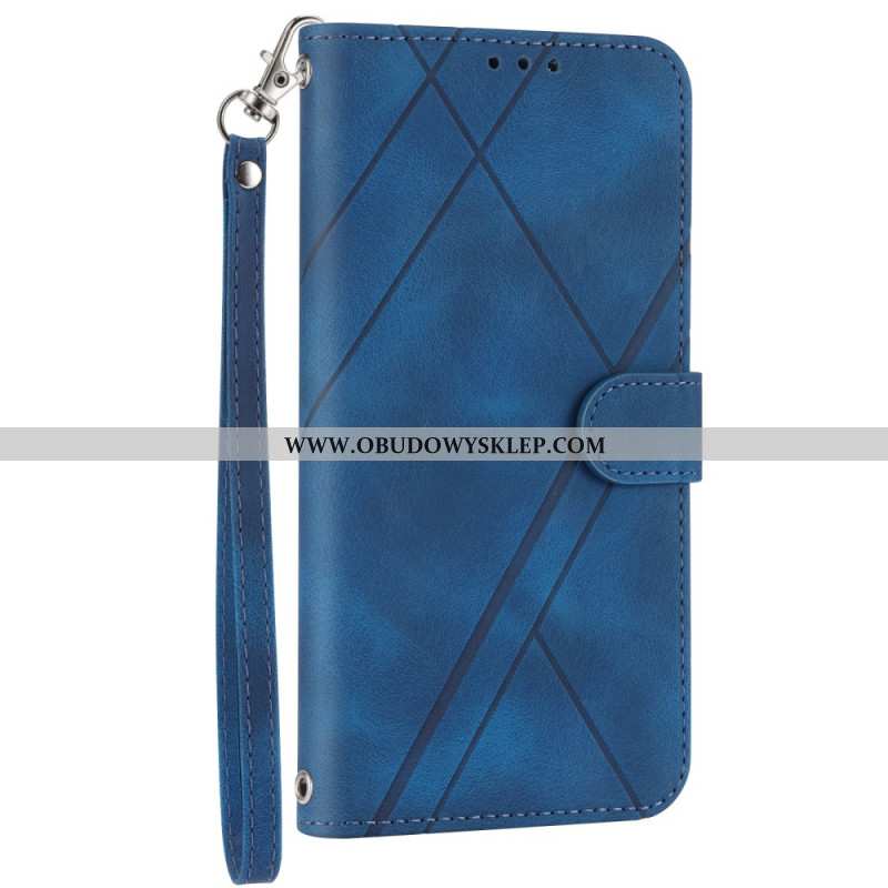 Etui Folio Do Samsung Galaxy S25 5g Edge Pasek Z Nadrukowanymi Liniami