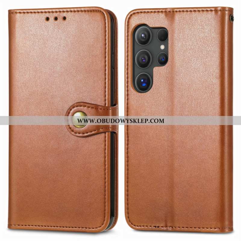 Etui Folio Do Samsung Galaxy S25 Ultra 5g Złote Zapięcie