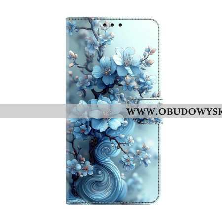 Etui Folio Do Samsung Galaxy S26 Plus Lodowoniebieskie Kwiaty