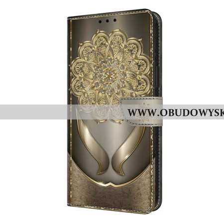 Etui Folio Do Samsung Galaxy S26 Plus Lśniące Złote Kwiaty