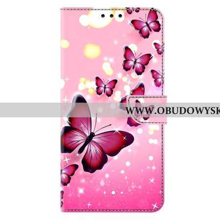 Etui Folio Do Samsung Galaxy S26 Plus Różowe Motyle