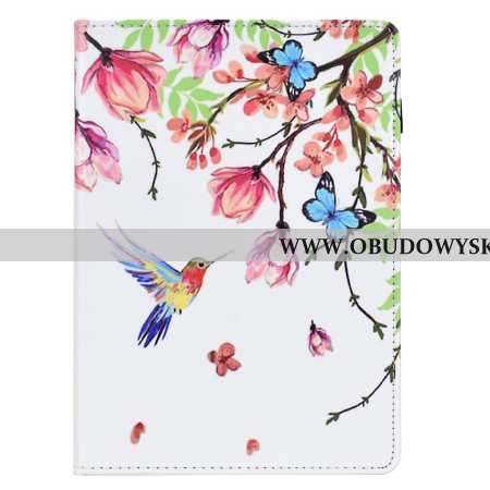 Etui Folio Do Samsung Galaxy Tab S11 Kolorowe Kwiaty I Ptaki