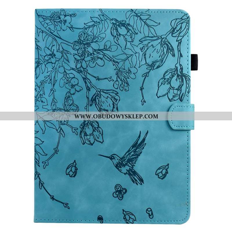 Etui Folio Do Samsung Galaxy Tab S11 Roślinny Wzór Z Efektem Zamszu