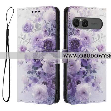 Etui Folio Do Sony Xperia 10 Vii Fioletowe Róże