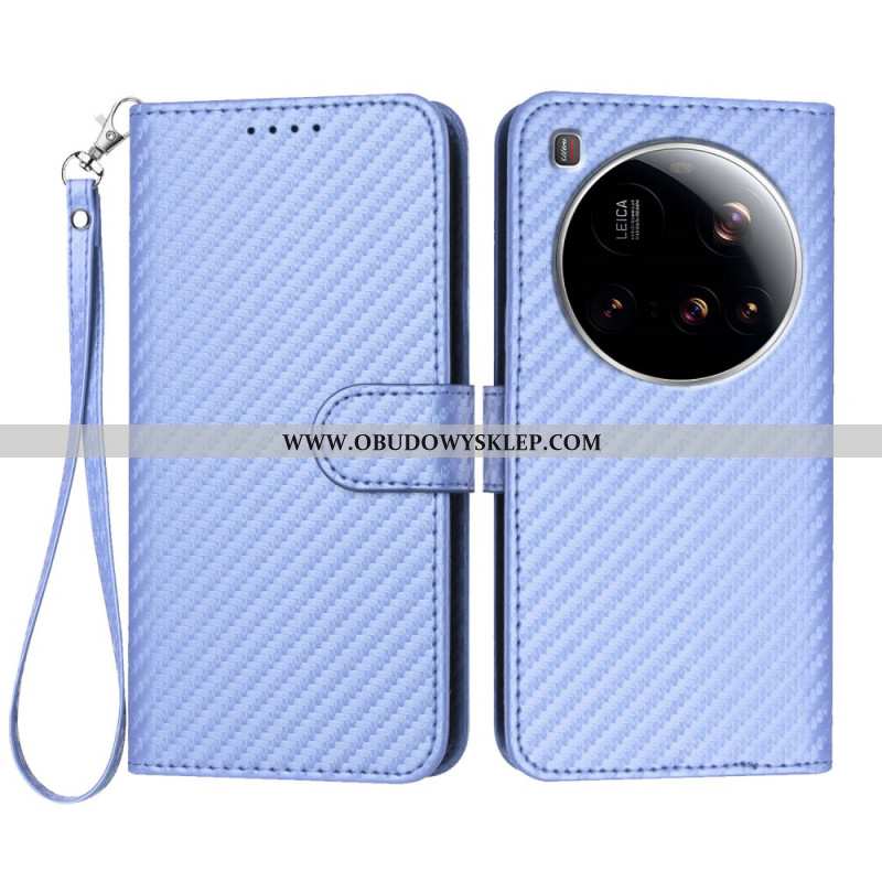Etui Folio Do Xiaomi 15 Ultra Teksturowane Włókno Węglowe