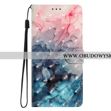 Etui Folio Do Xiaomi 15t Pro Różowo-niebieski Marmur