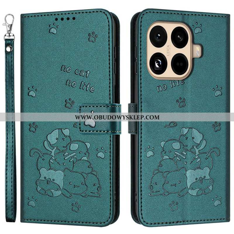 Etui Folio Do Xiaomi 15t Pro Wzór Kotów Z Paskiem