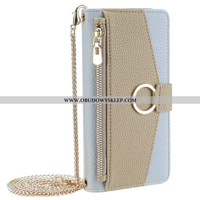 Etui Folio Do Xiaomi 17 Pro Max Pasek Na Ramię Z Lusterkiem I Łańcuszkiem