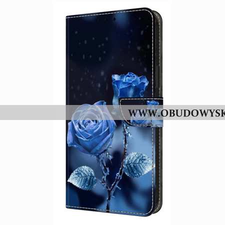 Etui Folio Do Xiaomi Redmi Note 14 4g Niebieskie Róże