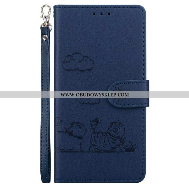 Etui Folio Do Xiaomi Redmi Note 14 4g Pasek Z Motywem Kota