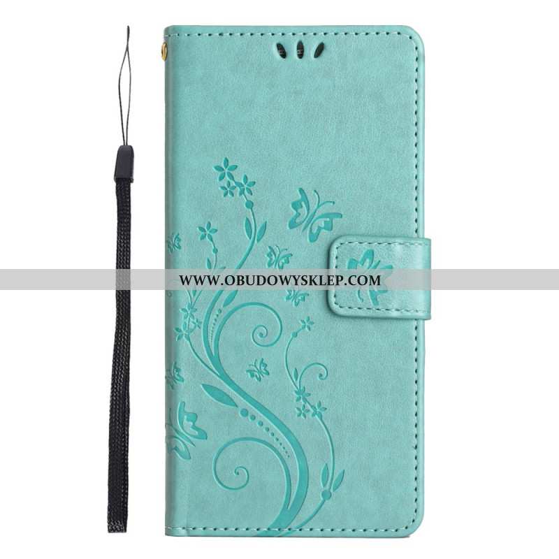 Etui Folio Do Xiaomi Redmi Note 14 5g Kwiaty I Motyle