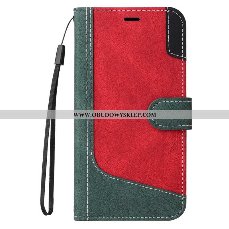 Etui Folio Do Xiaomi Redmi Note 14 Pro 5g Trójkolorowy Pasek