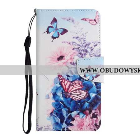 Etui Folio Do Xiaomi Redmi Note 14 Pro Plus 5g Fioletowe Motyle