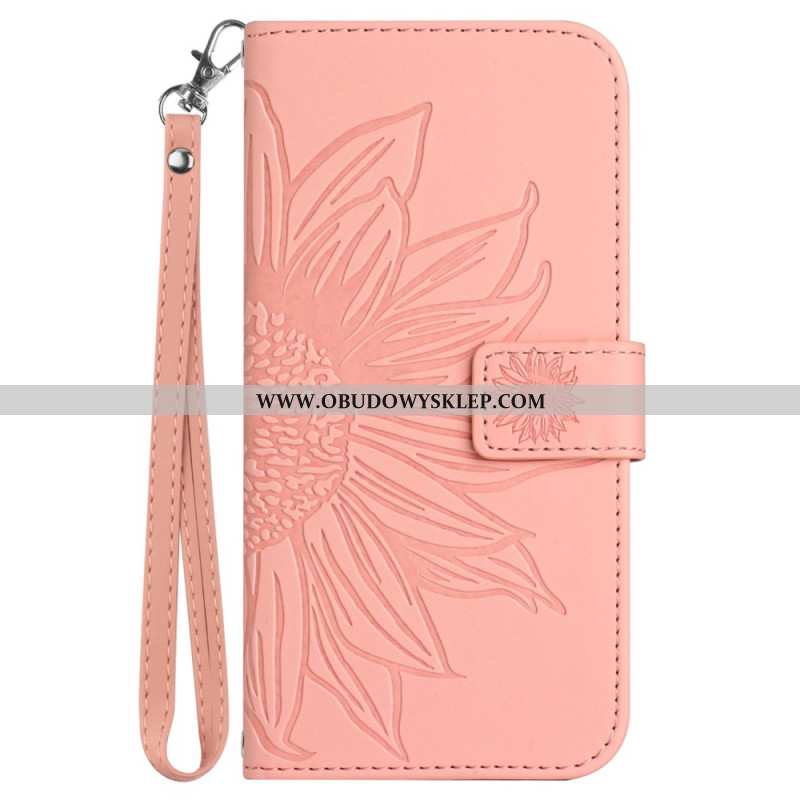 Etui Folio Oppo Reno 13 5g Nadruk Słonecznika Z Paskiem Etui Ochronne