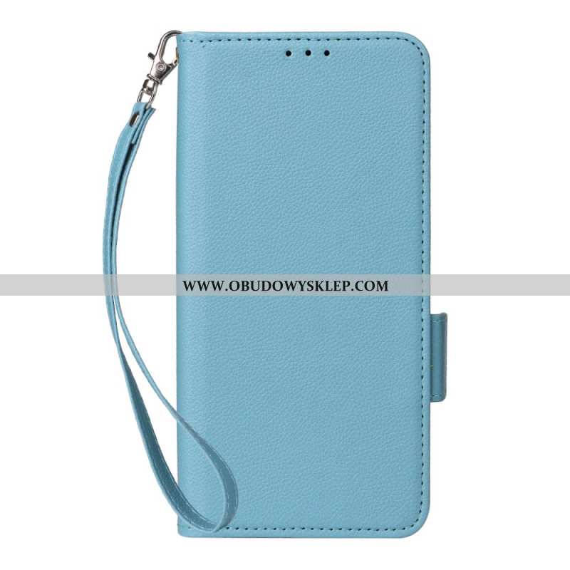 Etui Folio Oppo Reno 13 5g Pasek Ze Sztucznej Skóry Liczi