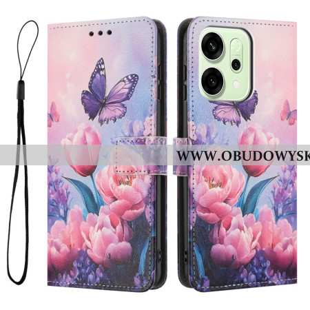 Etui Folio Oppo Reno 14 5g Kwiatowe Wzory