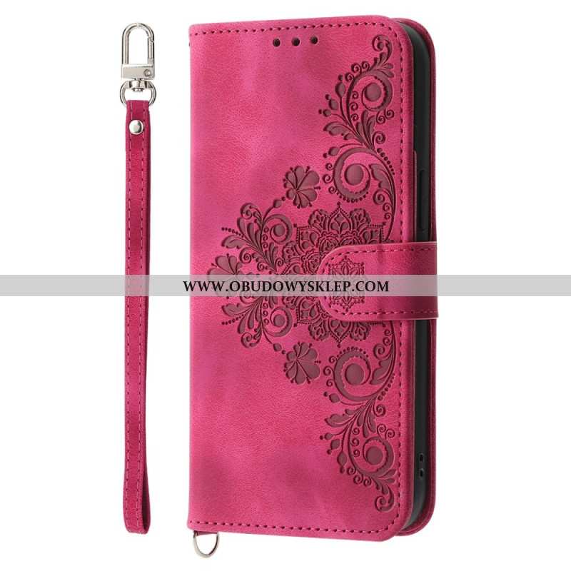 Etui Folio Oppo Reno 14 5g Kwiatowy Wzór I Paski Etui Ochronne