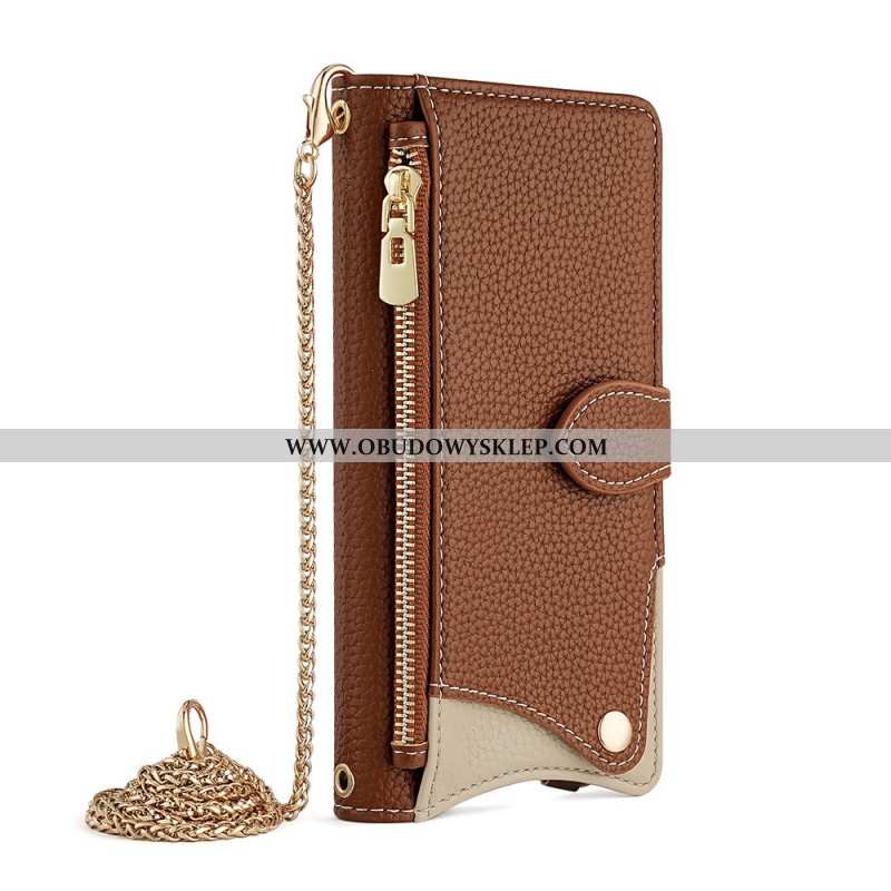 Etui Folio Realme 14x 5g Dwukolorowy Portfel Z Łańcuszkiem