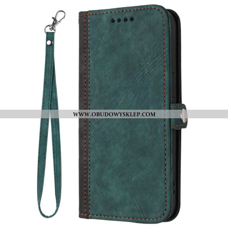 Etui Folio Realme C63 Dwukolorowy Efekt Zamszu Etui Ochronne