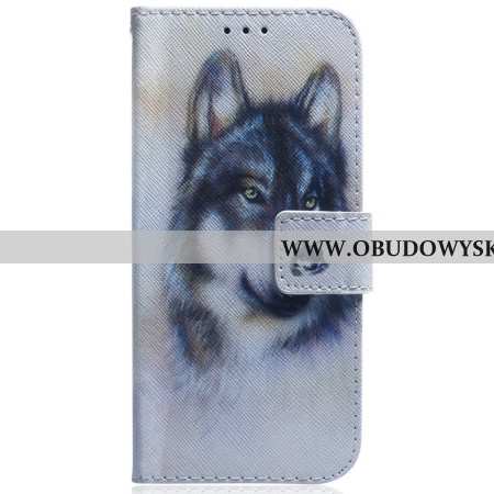 Etui Folio Realme C75 Wilk Akwarelowy Etui Ochronne