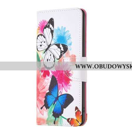 Etui Folio Realme Note 60x Motyle W Akwarele