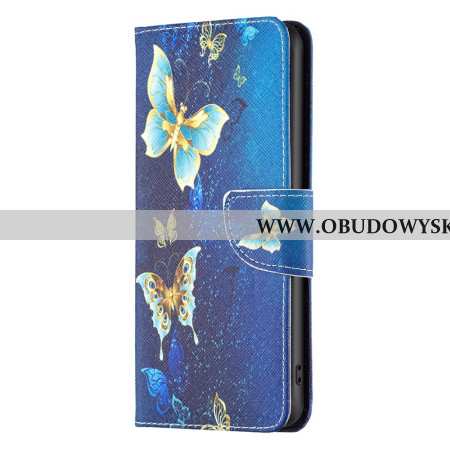 Etui Folio Realme Note 60x Złote Motyle