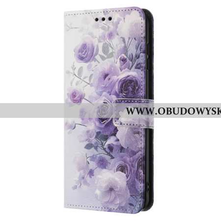 Etui Folio Samsung Galaxy A17 4g / 5g Fioletowe Róże Etui Ochronne