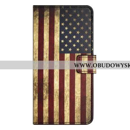 Etui Folio Samsung Galaxy A17 4g / 5g Flaga Amerykańska W Stylu Vintage Etui Ochronne