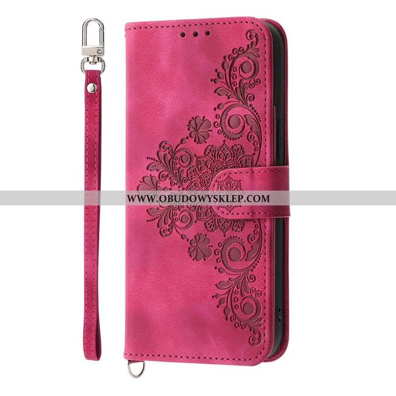 Etui Folio Samsung Galaxy A17 4g / 5g Koronkowy Portfel Z Efektem Zamszu Etui Ochronne