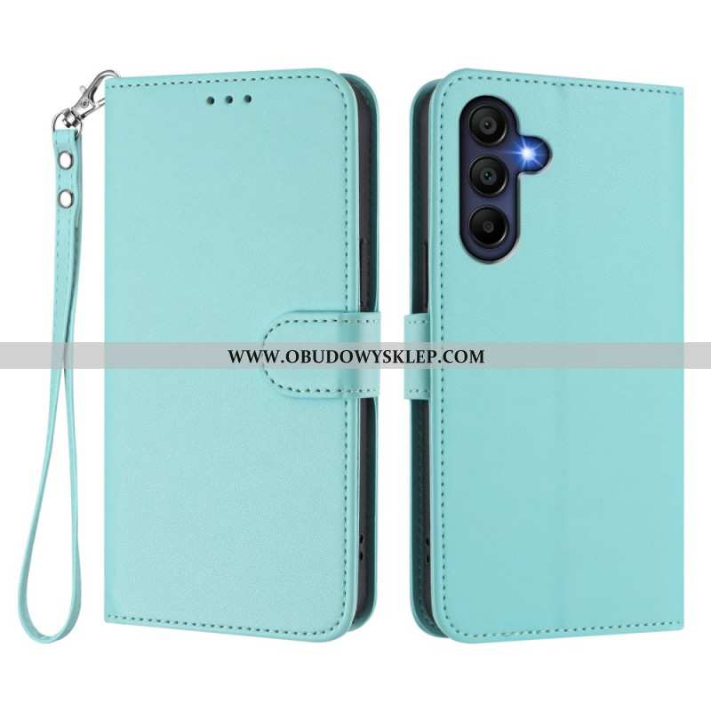 Etui Folio Samsung Galaxy A17 4g / 5g Prosty Wzór Ze Smyczą Etui Ochronne